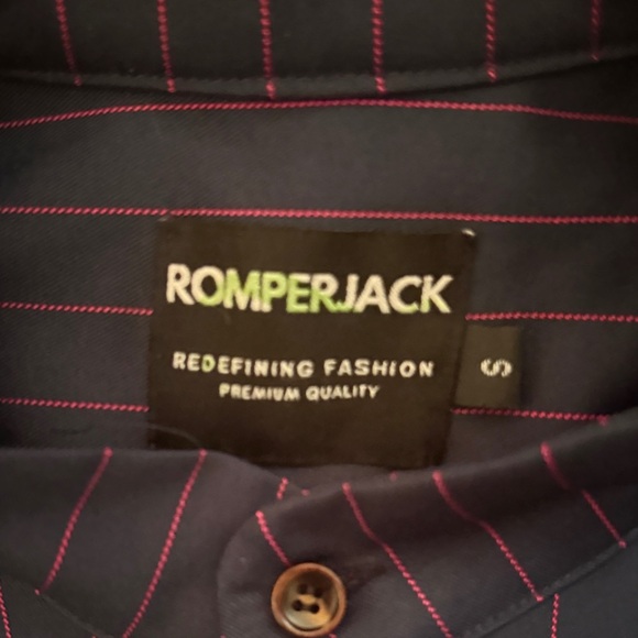 Men's Navy Striped Shirt - Picture 2 of 6